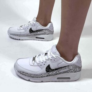 Custom Air Max Glitter Argento e Pepe Sale LLab Scarpe Custom