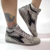 Diadora Personalizzate Game L High Waxed Delavè, Borchie Cono Alto Nere