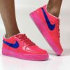 Nike Air Force 1 Custom Total Fucsia con Swoosh Celeste