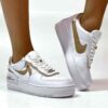 Nike Air Force 1 Shadow Custom Doppio Swoosh Beige Cucito A Mano