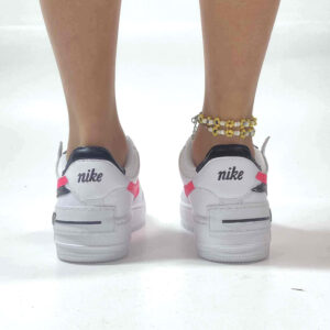 Nike Air Force 1 Shadow Custom Doppio Swoosh Fucsia e Dettagli Neri Cuciti A Mano