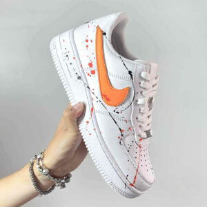 Nike Air Force One Custom Baffo Arancio Dirty