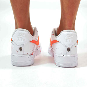 Nike Air Force One Custom Baffo Arancio Dirty