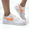 Nike Air Force One Custom Baffo Arancio Dirty