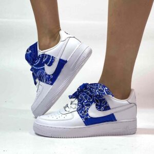 Nike Air Force One Custom Bandana Blu Con Fiocco