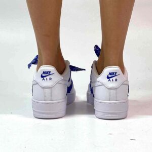 Nike Air Force One Custom Bandana Blu Con Fiocco