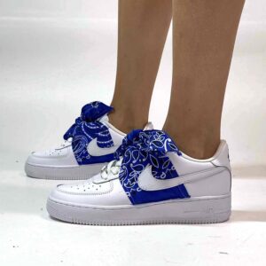 Nike Air Force One Custom Bandana Blu Con Fiocco