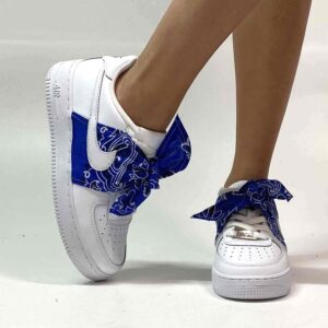 Nike Air Force One Custom Bandana Blu Con Fiocco