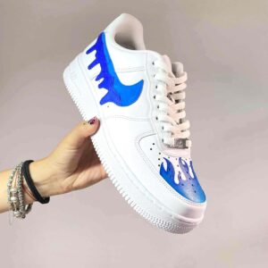 Nike Air Force One Custom Blu Fire