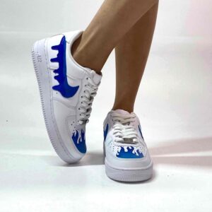 Nike Air Force One Custom Blu Fire