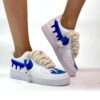 Nike Air Force One Custom Blu Fire Con Lacci di Corda
