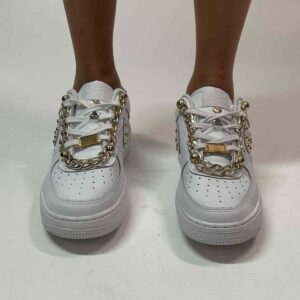 Nike Air Force One Custom Catene D Oro LLab Scarpe Personalizzate