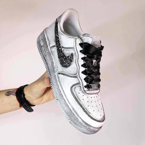 Nike Air Force One Custom Délavé Swoosh Glitter Sale Pepe