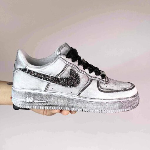 Nike Air Force One Custom Délavé Swoosh Glitter Sale Pepe