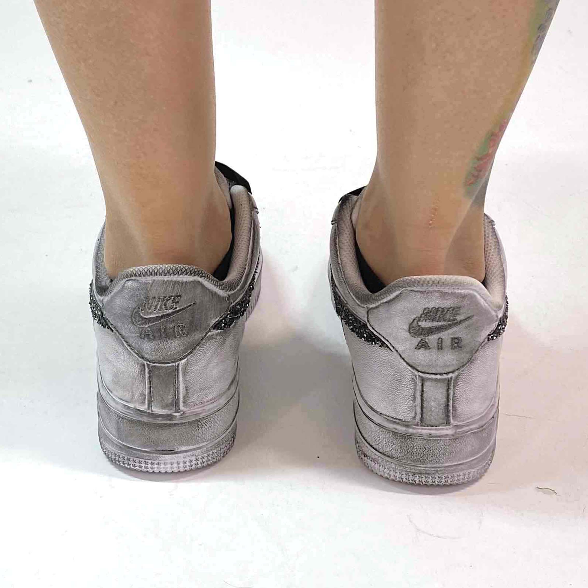 Nike Air Force One Custom Délavé Swoosh Glitter Sale Pepe
