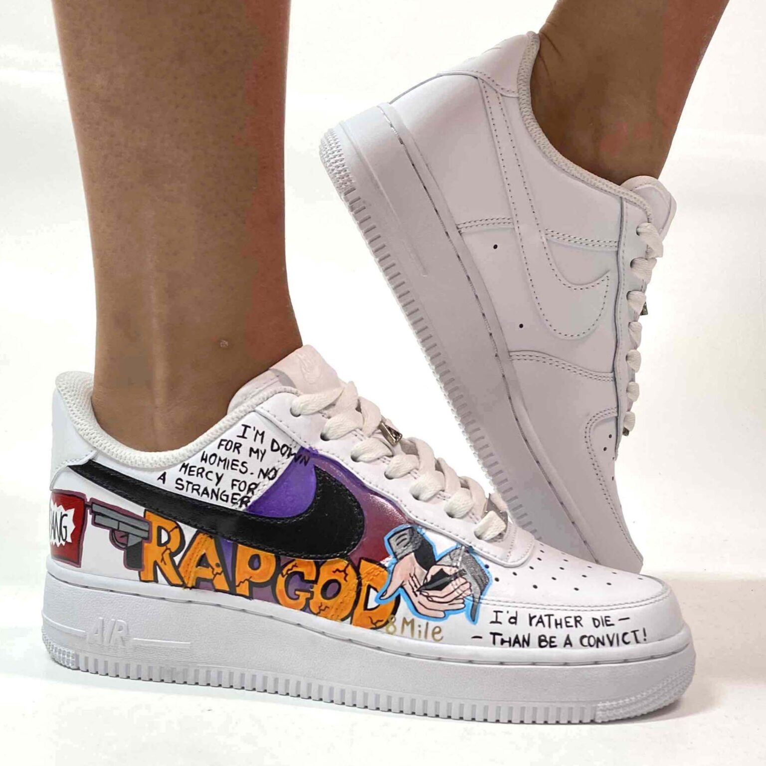 Custom Af1 Rappers Wore Nike Air Force 1 Custom Dipinte Rap | LLab Scarpe Custom