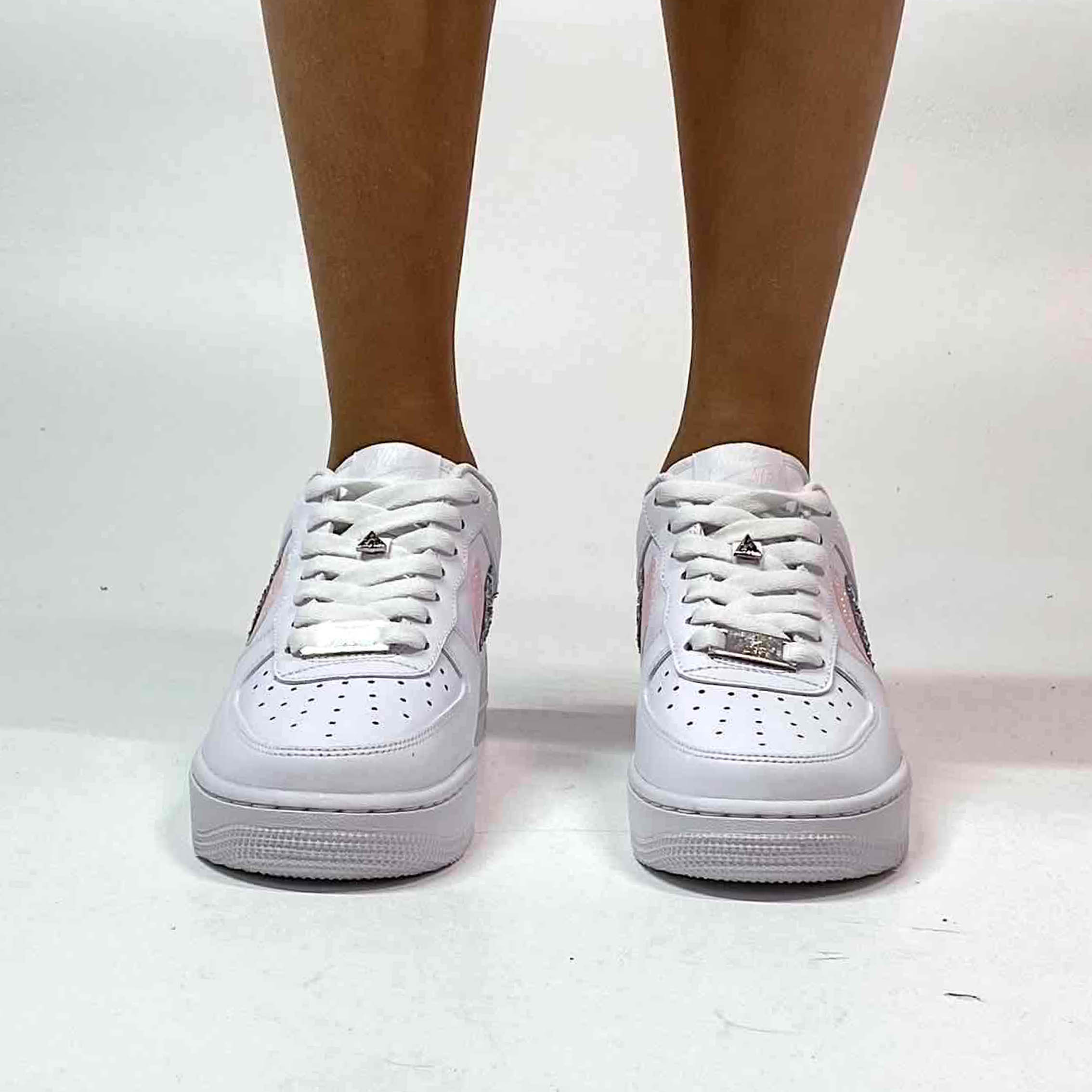 Nike Air Force One Custom Swoosh Glitter LLab Scarpe Custom