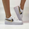 Nike Air Force One Custom Doppio Swoosh Glitter Nero e Oro