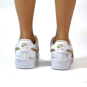Nike Air Force One Custom Glitter e Tessuto A Macchie