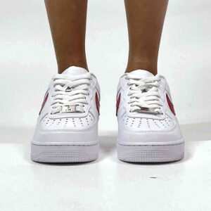 Nike Air Force One Custom Swoosh Nero e Rosso Sfumato