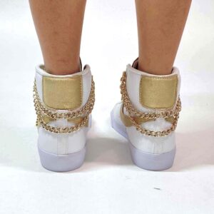 Nike Blazer Customized Swoosh Catene, Borchie Oro e Lacci Raso