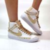 Nike Blazer Customized Swoosh Catene, Borchie Oro e Lacci Raso