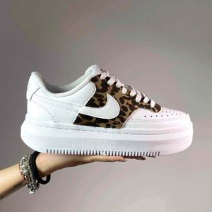 Nike Court Vision Low Platform Custom Con Tessuto Macchie
