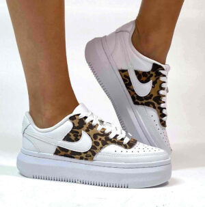 Nike Court Vision Low Platform Custom Con Tessuto Macchie