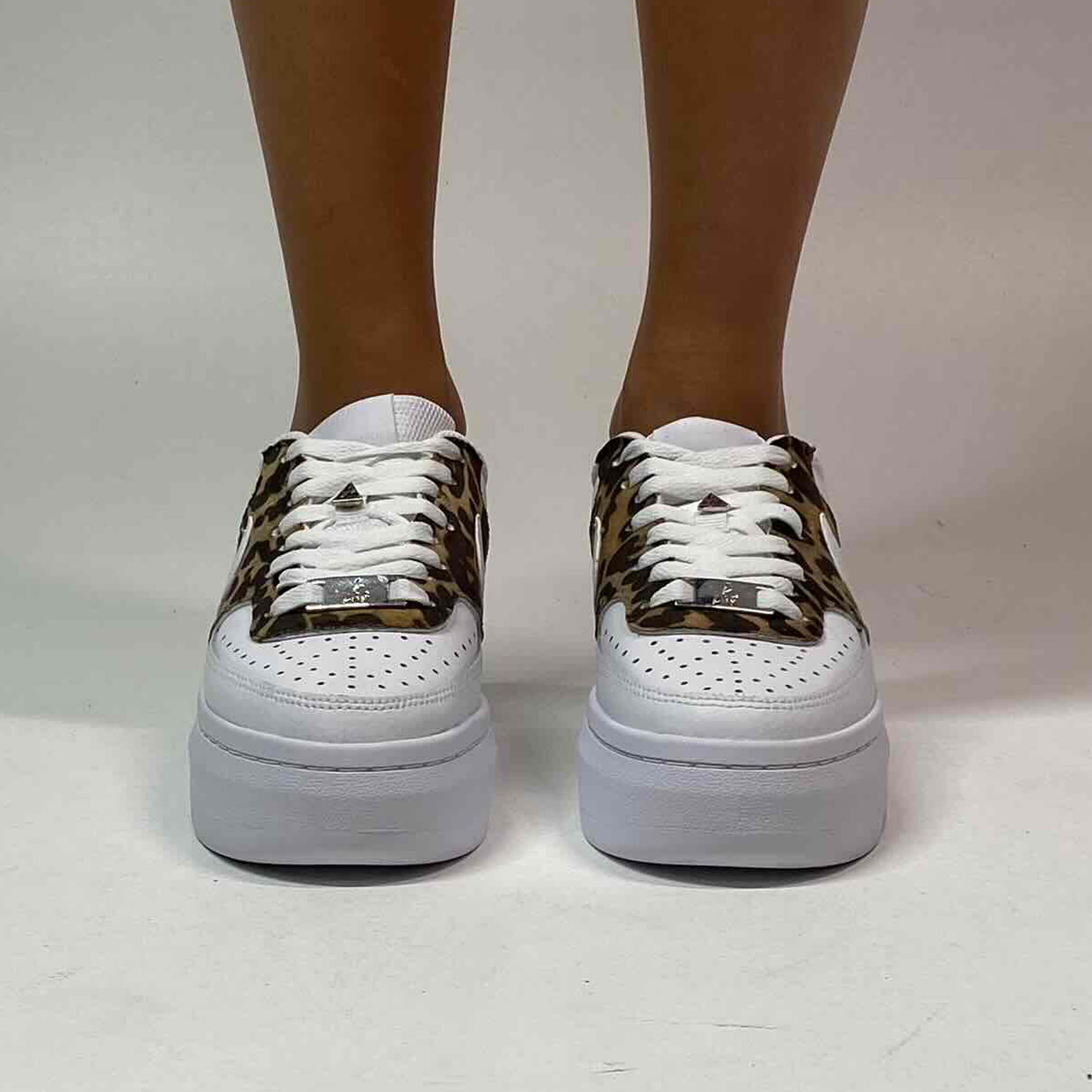 Nike Court Vision Low Platform Custom Con Tessuto Macchie