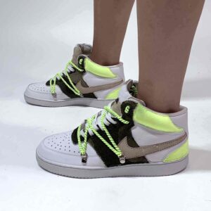 Nike Court Vision Mid Custom Swoosh Scamosciato e Inserti Fluo e Camouflage