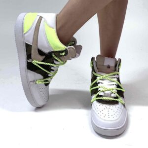 Nike Court Vision Mid Custom Swoosh Scamosciato e Inserti Fluo e Camouflage