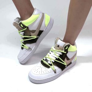 Nike Court Vision Mid Custom Swoosh Scamosciato e Inserti Fluo e Camouflage
