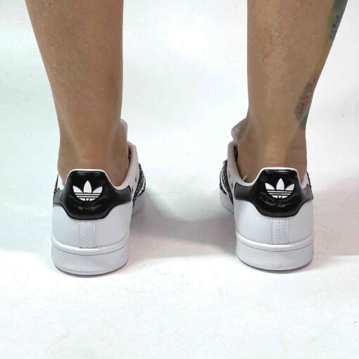 Adidas Stan Smith Personalizzate Glitter Pepe Sale Borchie e Toppino Nero Dipinto a Mano