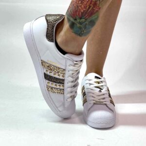 Adidas Superstar Personalizzate Glitter, Inserti Maculato e Borchie Oro