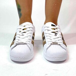 Adidas Superstar Personalizzate Glitter, Inserti Maculato e Borchie Oro