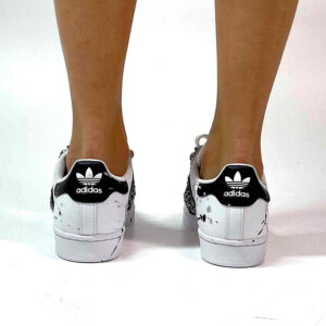 Adidas Superstar Personalizzate Glitter Sale e Pepe con Borchie e Passalacci Argento e Sporcatura Argento e Nera