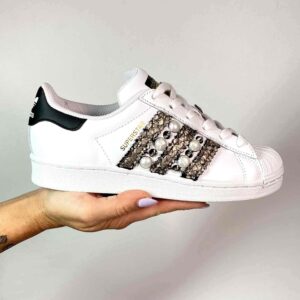 Adidas Superstar Personalizzate Squamato, Borchie e Perle