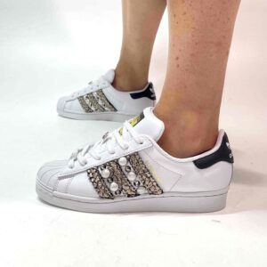 Adidas Superstar Personalizzate Squamato, Borchie e Perle
