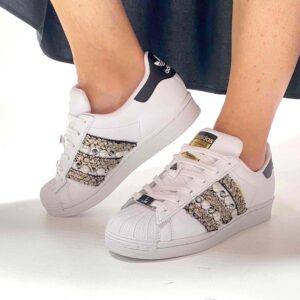 Adidas Superstar Personalizzate Squamato, Borchie e Perle