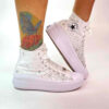 Converse All Star Personalizzate Move Platform Sposa Pioggia di Strass