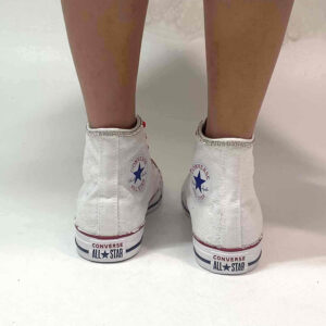 Converse All Star Personalizzate Sposa Raso Laccetti Rossi