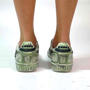 Diadora Delavé Verde Militare Logo Camouflage, Borchie Satinate e Lacci Neri