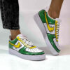 Nike Air Force 1 Custom Cartoon Dipinte A Mano Verde e Giallo