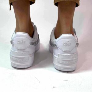 Nike Air Force 1 Shadow Custom Swoosh Intercambiabile Glitter Argento