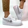 Nike Air Force 1 Shadow Custom Swoosh Intercambiabile Glitter Argento