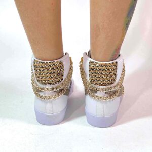 Nike Blazer Customized Swoosh Glitter, Catene e Borchie Oro, Inserti Raffia
