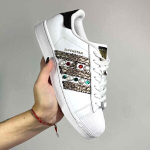 Adidas Superstar Personalizzate Borchie, Pietre & Perle – Ape