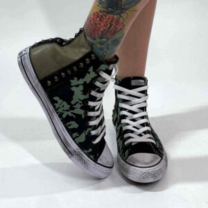 Converse All Star Personalizzate Camouflage e Borchie
