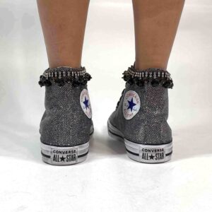 Converse All Star Personalizzate Lurex Argento & Strass “Stardust”