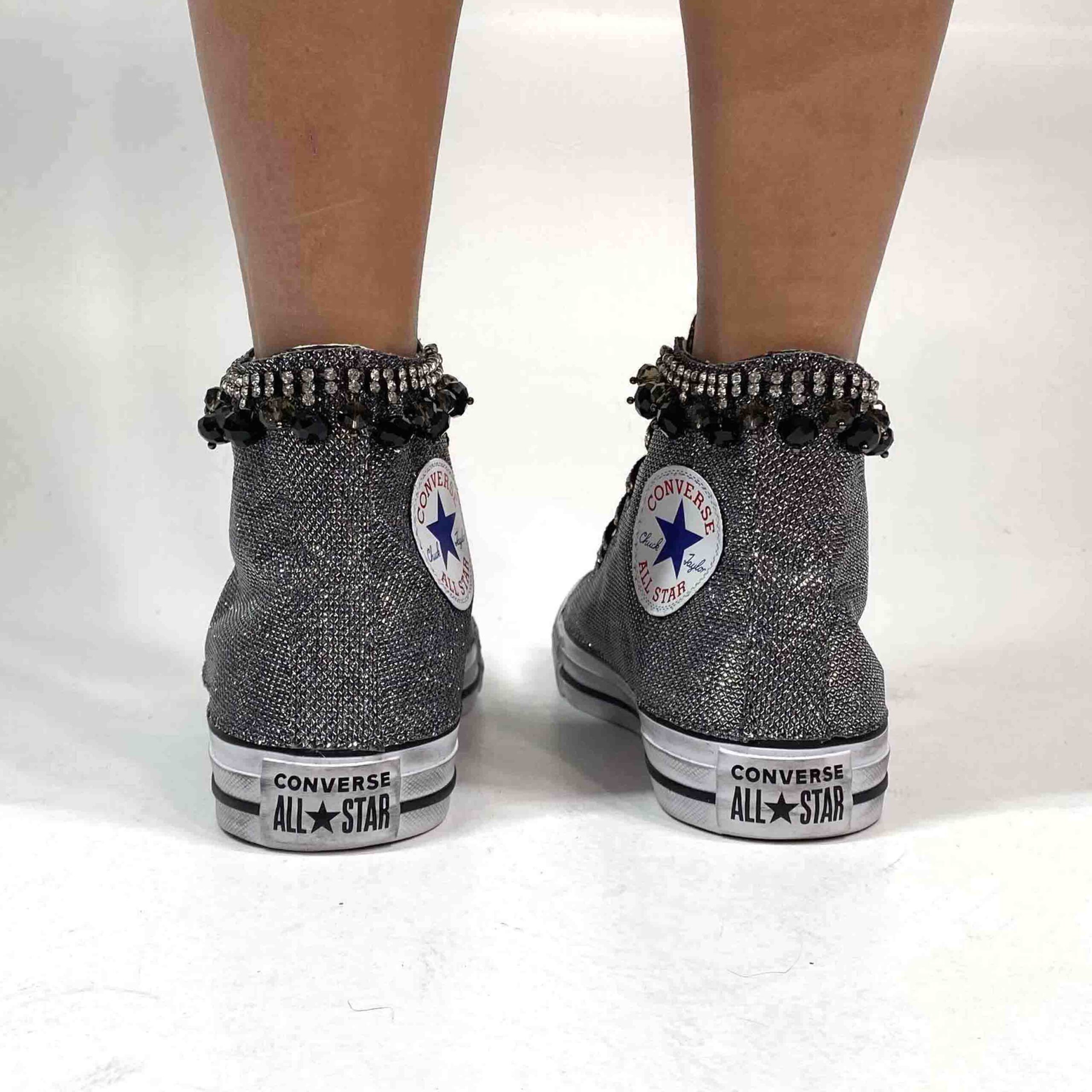 Converse All Star Custom Lurex Strass LLab scarpe personalizzate